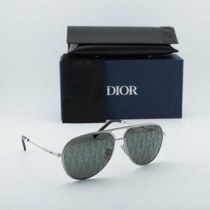 Dior DIORESSENTIAL A2U F0A8 Aviator Sunglasses – Ruthenium/Blue Grey